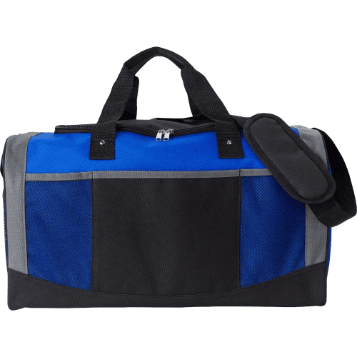 Logo Printed Polyester Sports Duffel Bag in Cobalt Blue, branded with your company design