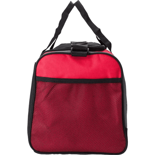 Personalisable Polyester Sports Duffel Bag in Red, branded with your company design