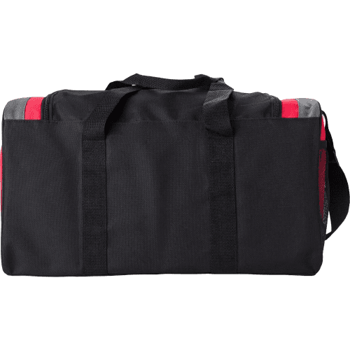 Promotional Polyester Sports Duffel Bag in Red, branded with your company design