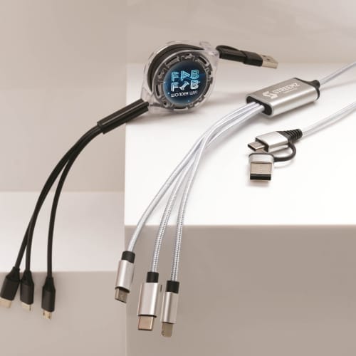 3-in-1 Reel Charger with Type-C Adapter