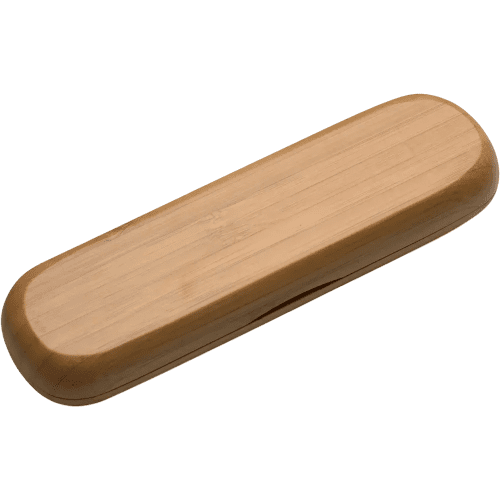 The bamboo case that the Bamboo Ballpen and Rollerball Pen Set from Total Merchandise comes in