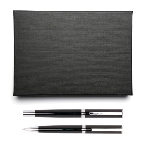 Promotional Barbarosa Pen Set in Black branded with your logo from Total Merchandise