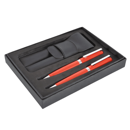 Customisable Barbarosa Pen Set in Red branded with your logo from Total Merchandise