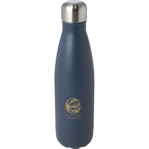 Branded Cove 500ml RCS Certified Recycled Stainless Steel Vacuum Insulated Bottle in Hale Blue