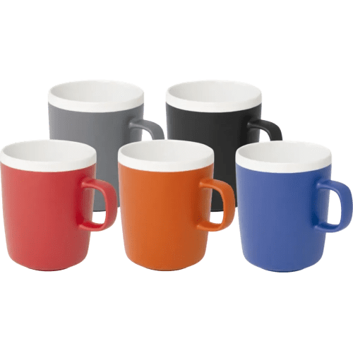 An image of all colours available in the 310ml Ceramic Mug from Total Merchandise