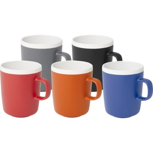 An image of all colours available in the 310ml Ceramic Mug from Total Merchandise