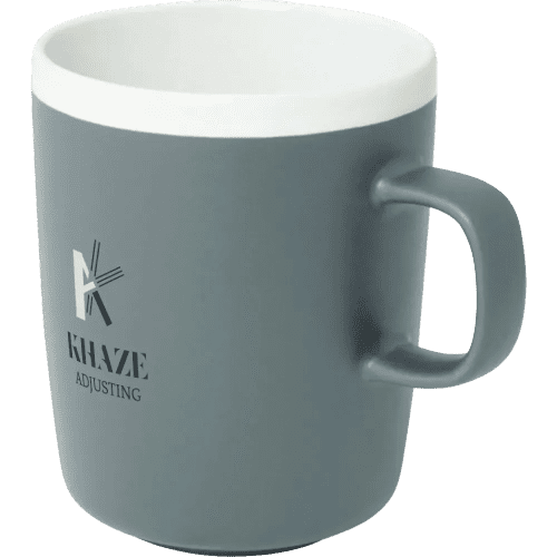Customisable 310ml Ceramic Mug in Grey branded with your company logo from Total Merchandise