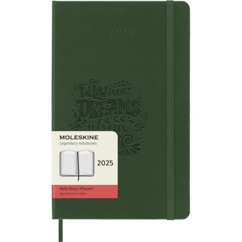 Custom Branded Moleskine Large Hard Cover 12 Month Daily Planner in Myrtle Green