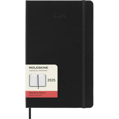 Logo Branded Moleskine Large Hard Cover 12 Month Daily Planner in Black