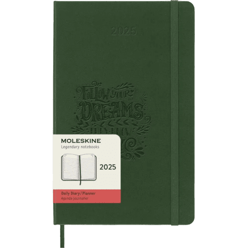 Custom Branded Moleskine Large Hard Cover 12 Month Daily Planner in Myrtle Green