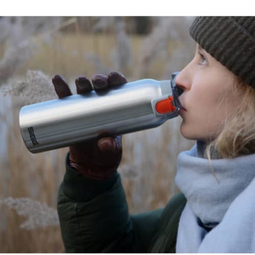 Lifestyle image of the SIGG 550ml Hot & Cold One Light Bottle from Total Merchandise