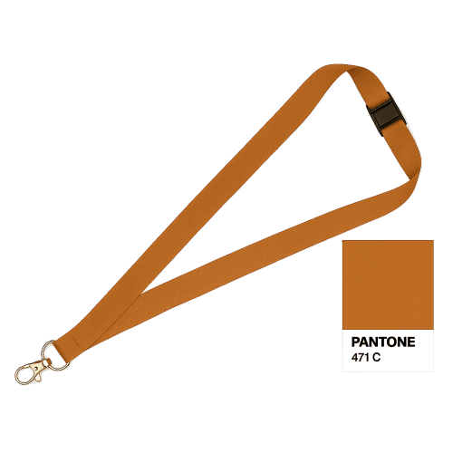 Printed 20mm Lanyard in Brown 471c