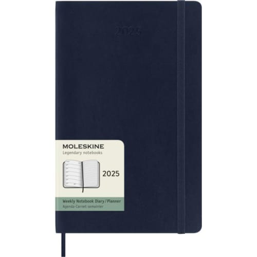 Branded Moleskine Large Soft Cover 12 Month Weekly Planner in Blue from Total Merchandise