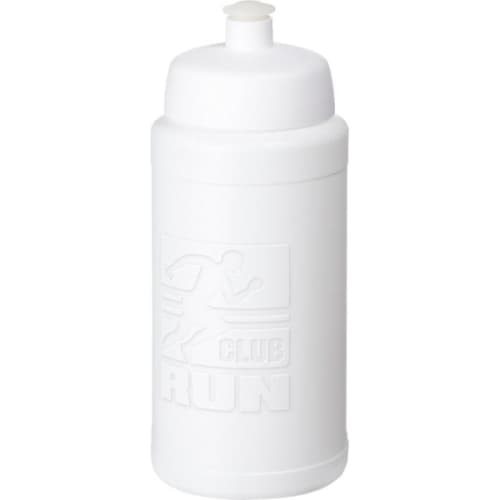 Branded 500ml Baseline Rise Sports Bottle in White/White from Total Merchandise