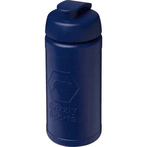 Promotional 500ml Baseline Rise Sports Bottle with Flip Lid in Blue/Blue from Total Merchandise