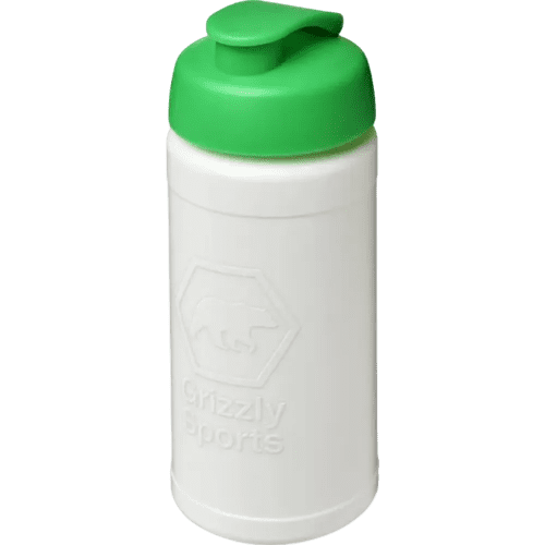 Custom Branded 500ml Baseline Rise Sports Bottle with Flip Lid in Green/White from Total Merchandise