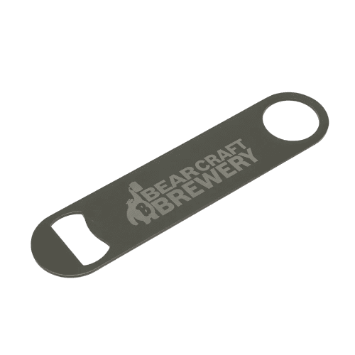Logo branded Boston Bottle Opener in Gunmetal with an engraved design from Total Merchandise