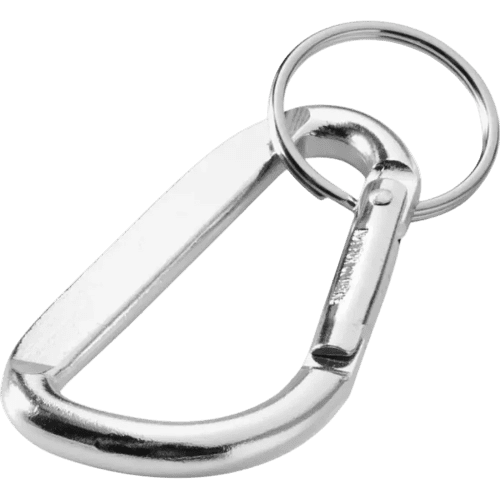 Personalised Timor Recycled Aluminium Carabiner Keyring in Silver from Total Merchandise