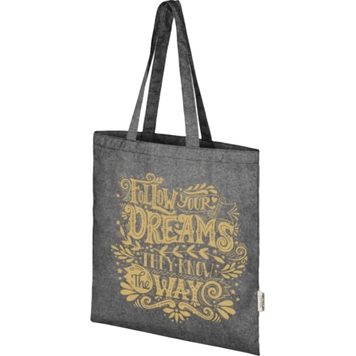 Branded Pheebs Aware™ Recycled Tote Bag in Heather Black from Total Merchandise