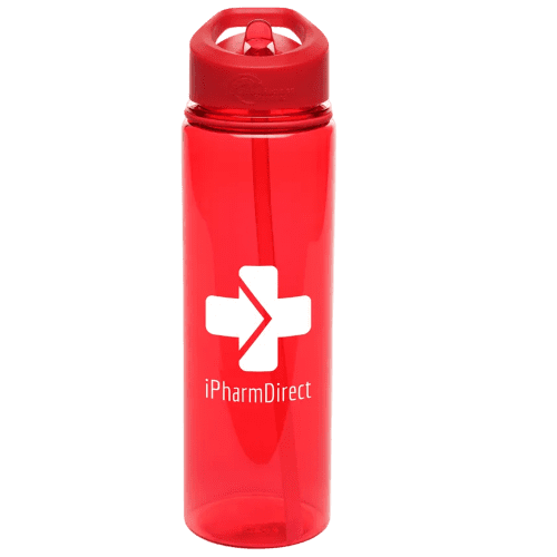 Personalisable 725ml Evander Recycled Coloured Bottle in Red printed with your company logo