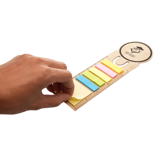 Promotional Bamboo Sticky Note Bookmark with a design from Total Merchandise