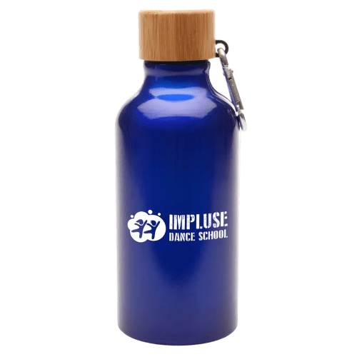 Custom branded 400ml Berkeley Water Bottle in Blue with a design from Total Merchandise