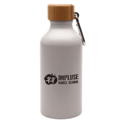 Logo branded 400ml Berkeley Water Bottle in White with a design from Total Merchandise