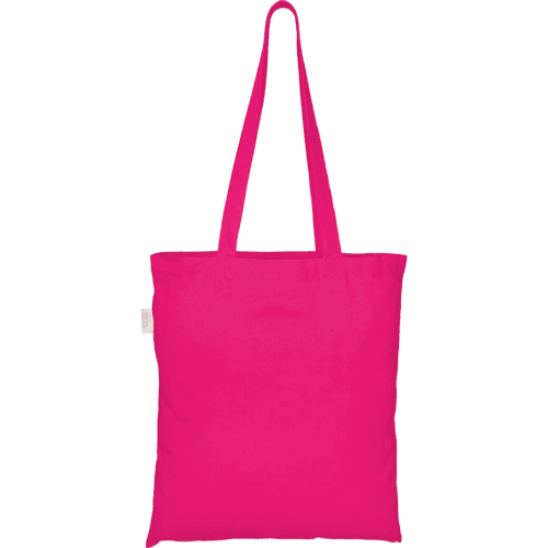 Printed Recycled Coloured Cotton Tote Bags in Pink