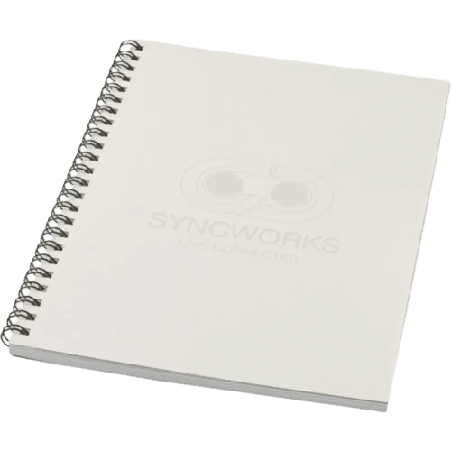 Promotional Recycled A5 Colour Spiral Notebook in Ivory White from Total Merchandise