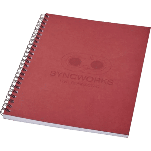 Customisable Recycled A5 Colour Spiral Notebook in Red from Total Merchandise