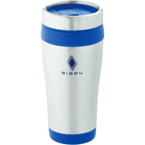 Customisable Elwood 410ml RCS Recycled Stainless Steel Tumbler in Blue from Total Merchandise