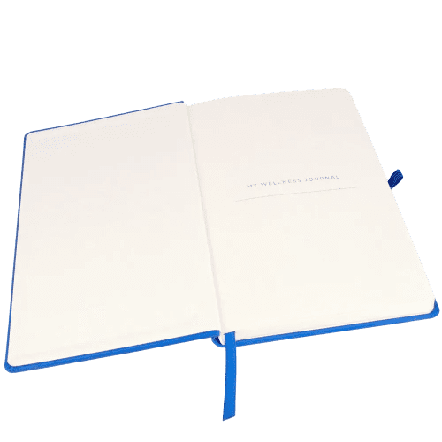 Inside pages of the 12 week wellness journal as standard from Total Merchandise
