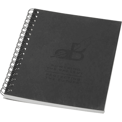 Promotional Recycled A6 Colour Spiral Notebook in Black from Total Merchandise