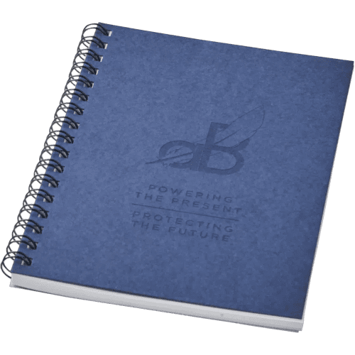 Personalisable Recycled A6 Colour Spiral Notebook in Dark Blue from Total Merchandise