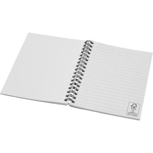 An image of the inside of the Recycled A6 Colour Spiral Notebook from Total Merchandise