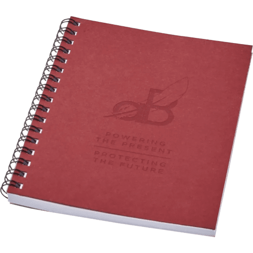 Custom Printed Recycled A6 Colour Spiral Notebook in Red from Total Merchandise
