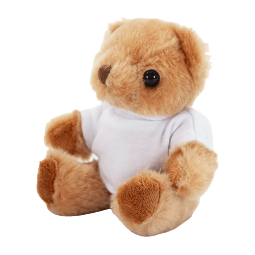 Customisable Fully Recycled 13cm Jasper Bear with T-Shirt in White from Total Merchandise