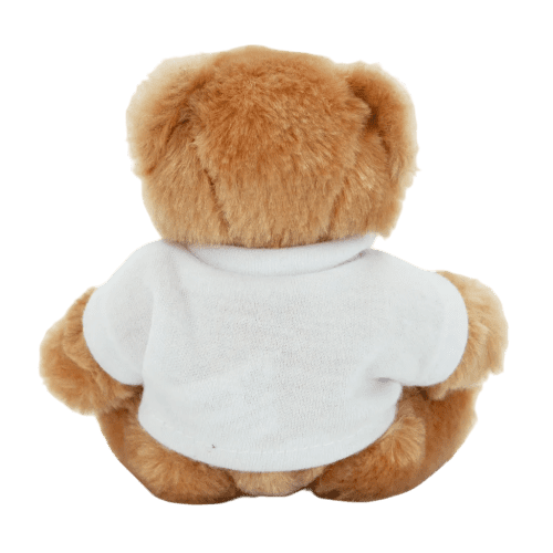 Custom Printed Fully Recycled 13cm Jasper Bear with T-Shirt in White from Total Merchandise
