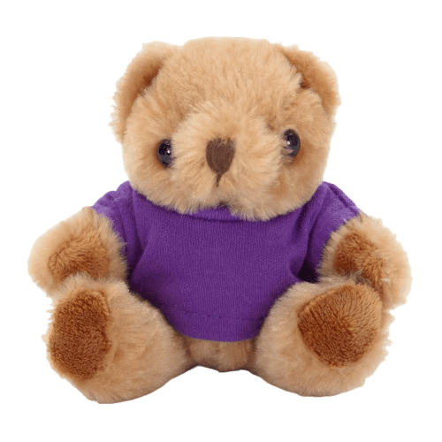 Fully Recycled 13cm Jasper Bear with T-Shirt in Purple