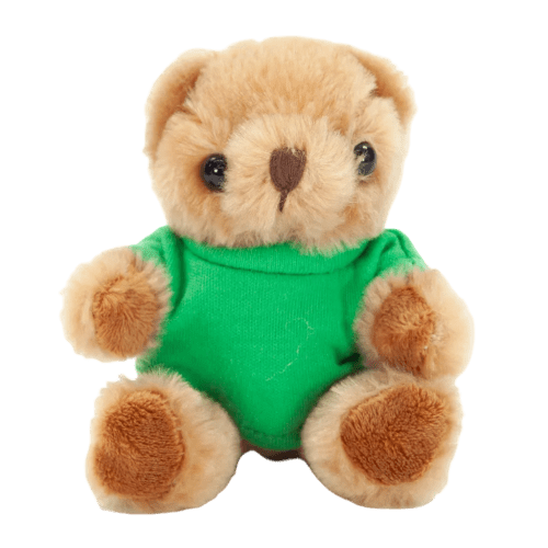 Fully Recycled 13cm Jasper Bear with T-Shirt in Green