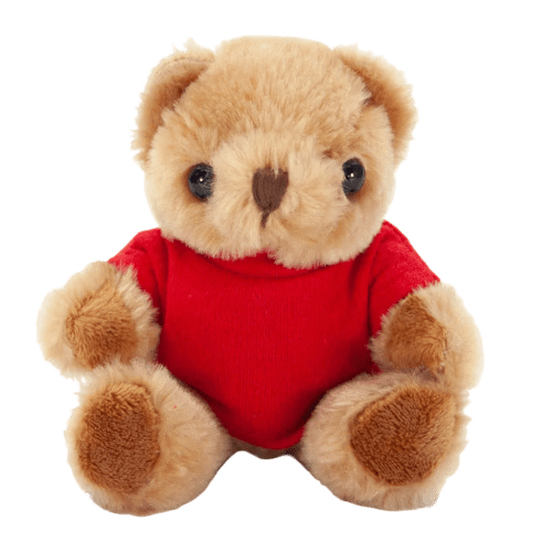 Fully Recycled 13cm Jasper Bear with T-Shirt in Red