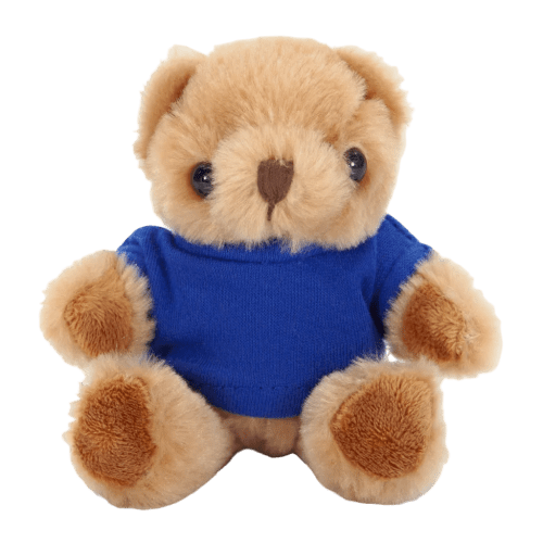 Fully Recycled 13cm Jasper Bear with T-Shirt in Royal Blue