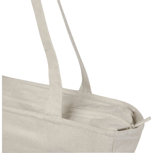 A close up image of the Aware™ Weekender Recycled Tote Bag in Oatmeal from Total Merchandise