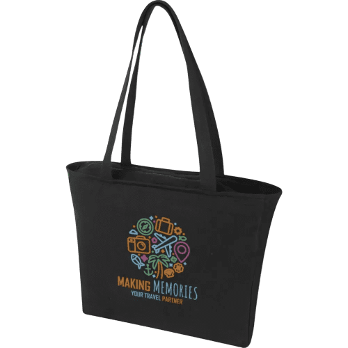 Branded Aware™ Weekender Recycled Tote Bag in Black printed with your logo from Total Merchandise