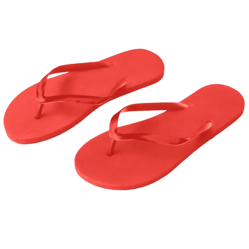 Customisable S/M Flip Flops with PVC Straps in Red printed with your company logo