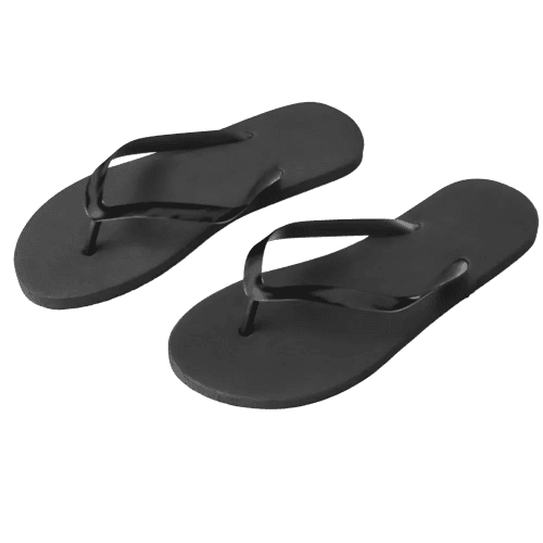 Custom Branded L/XL Flip Flops with PVC Straps in Black from Total Merchandise