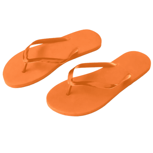 Custom Printed L/XL Flip Flops with PVC Straps in Orange from Total Merchandise