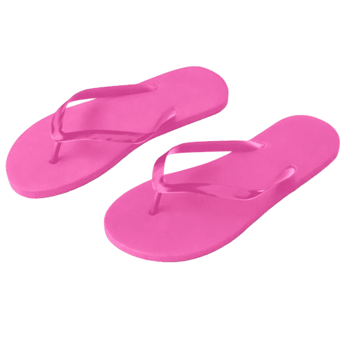 Personalisable L/XL Flip Flops with PVC Straps in Pink from Total Merchandise
