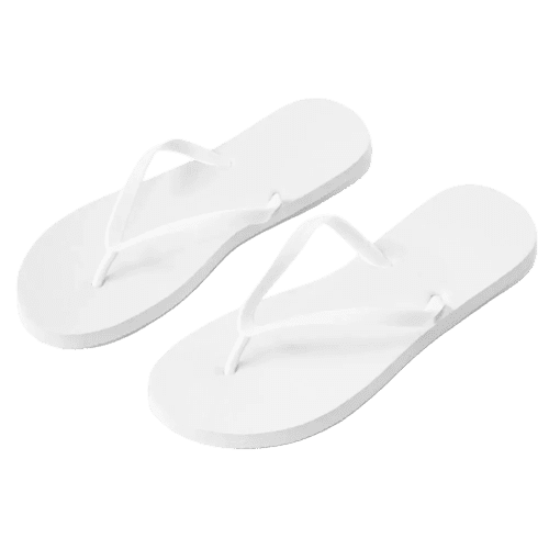 Customisable L/XL Flip Flops with PVC Straps in White from Total Merchandise