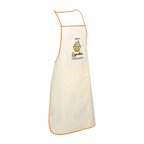 Logo Branded Chilli Cotton Apron in Natural/Orange printed with your logo from Total Merchandise